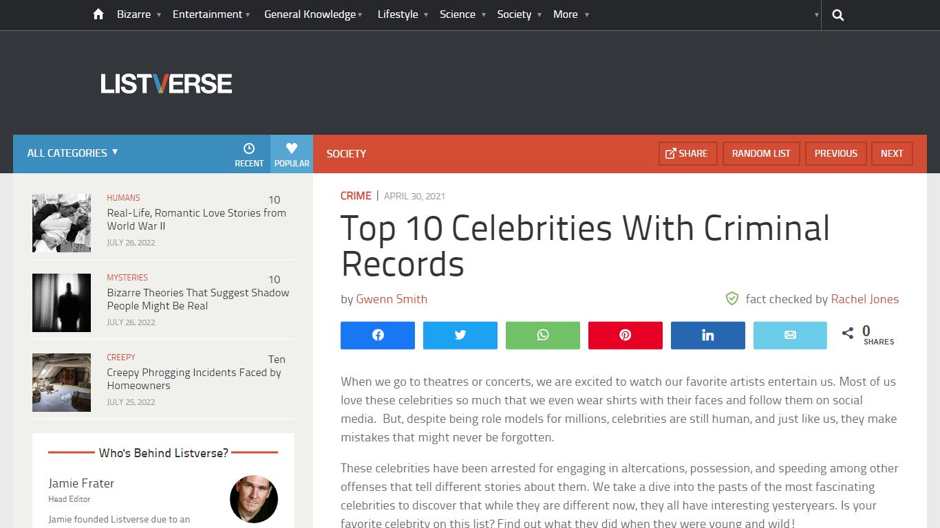 Top 10 Celebrities With Criminal Records - Listverse