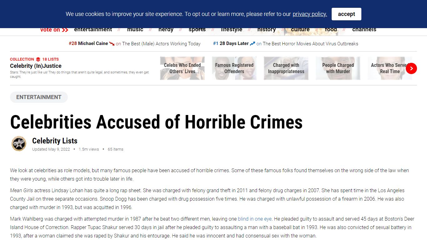 60+ Celebrities Accused of Horrible Crimes